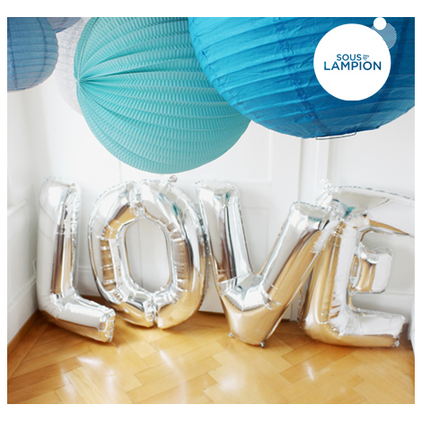 Kit de ballons LOVE - Argent
