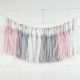 Pink tassel garland for a nursery or wedding decor