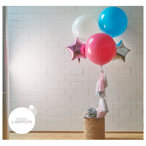 giant balloon with tassel garland