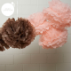 pompons rose sucre et marron glacé suspendus