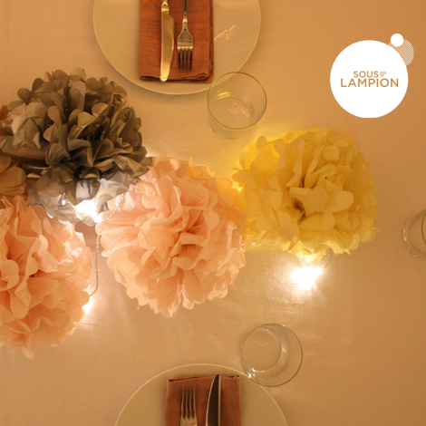 pompoms centerpiece