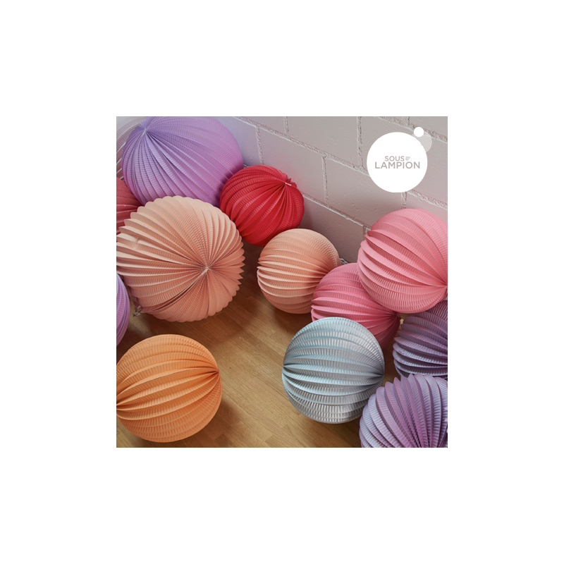 Large peach accordion paper lanterns