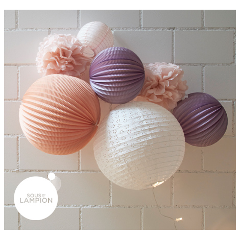 Paper lanterns kit in shades of pink and purple