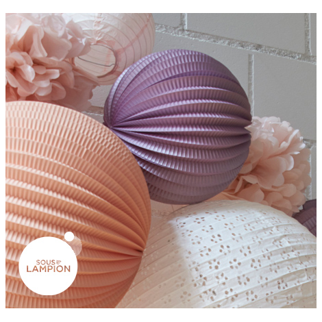 Paper lanterns kit in shades of pink and purple