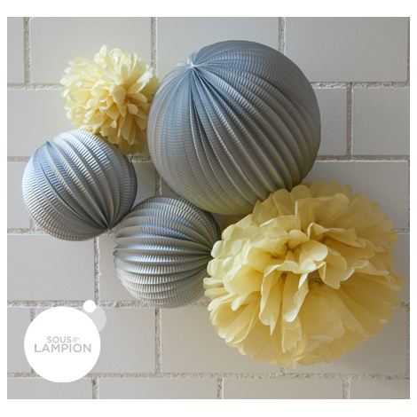 Paper lanterns kit for an affordable decoration of a home office or bedroom