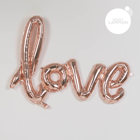 Mylar LOVE script balloon 