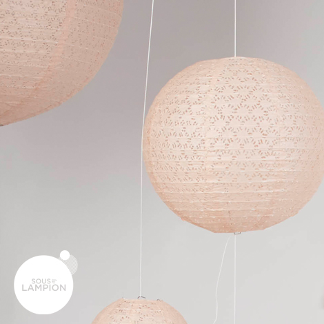 Peach lace paper lantern