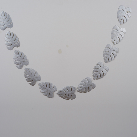 silver leaves garland for Christmas and Holidays decor
