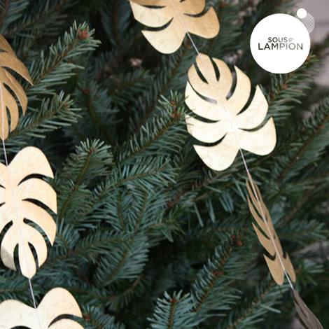 guirlande de feuilles métallisée pour décorations de fêtes