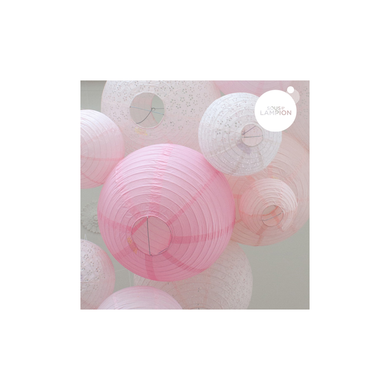 Oversized powder pink paper lantern for a wedding