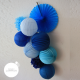 Paper lantern - 15cm - Kos blue