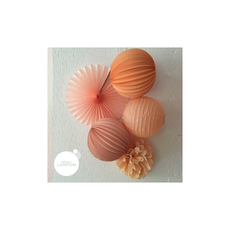 Pastel peach paper lantern for wedding decoration