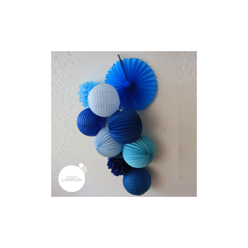 Baby blue accordion paper lantern