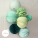 Lampion rond Mint macaron dans une composition