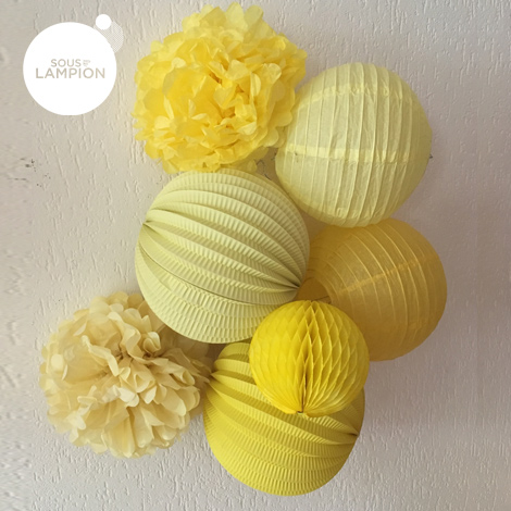 Honeycomb ball - 12 cm - Pacman yellow 