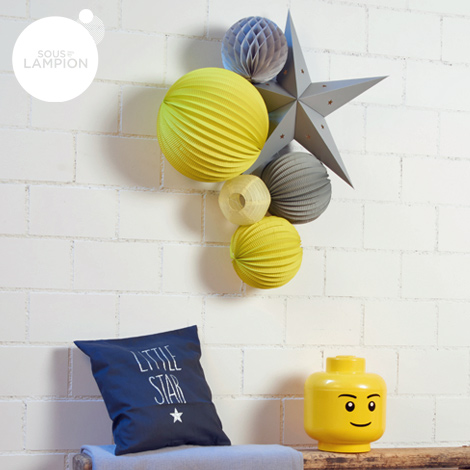 Décoration jaune et gris pour chambre d'enfant