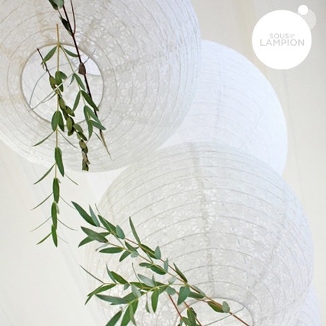 Eyelet lantern - 25cm - White