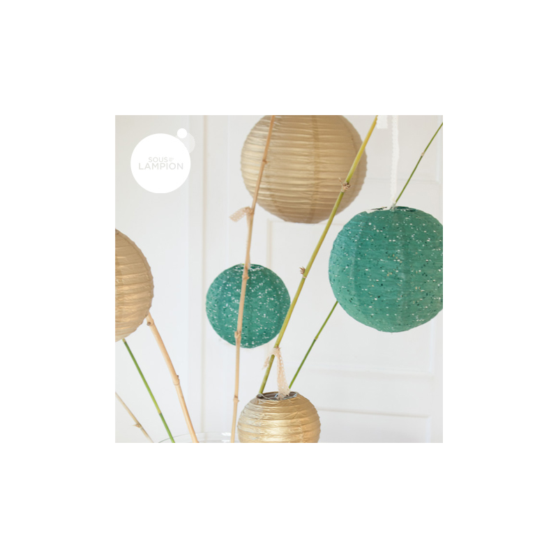 Large gold paper lantern for holiday and wedding decor