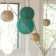 Lace paper lantern - 20cm - Dark green