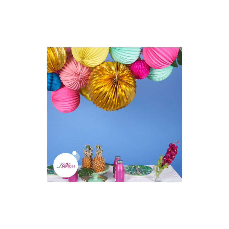 Gold accordion paper lantern for wedding, parties, or home decor