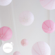 Pink and white wedding - set of 9 paper lanterns