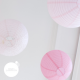 Pink and white wedding - set of 9 paper lanterns