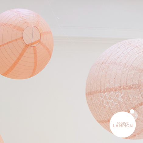 Peach and pink wedding - set of 9 paper lanterns