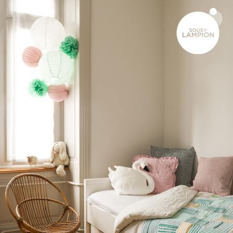 Décoration chambre rose et mint -  kit de lampions Sous Le Lampion 