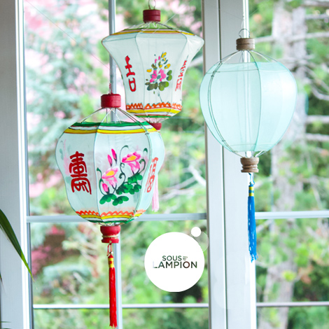 Lampions chinois colorés pour décoration d'intérieur