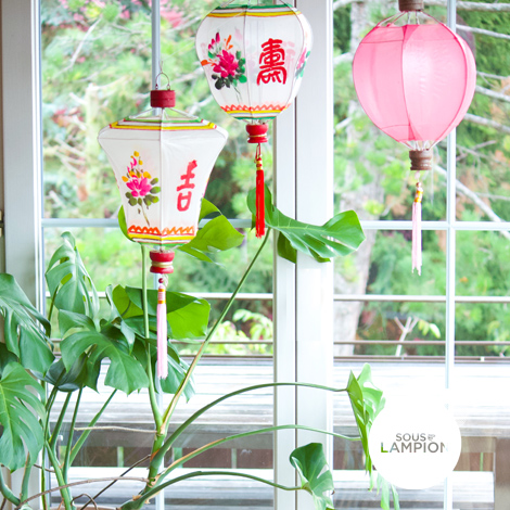 Traditional fabric lanterns for home decor