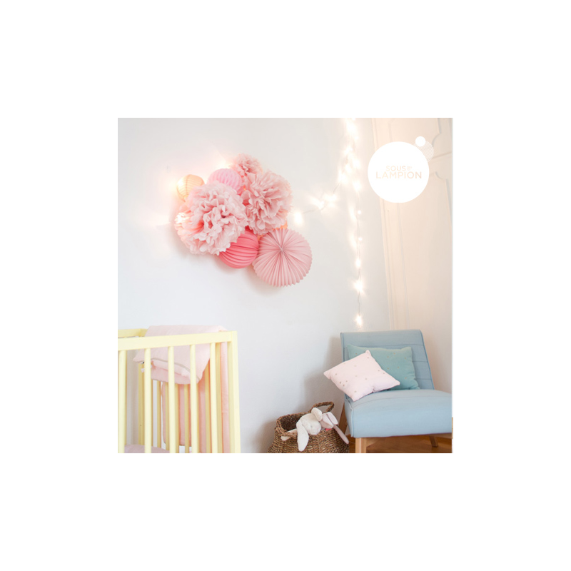 Pastel paper lanterns set for birthday and nursery decor