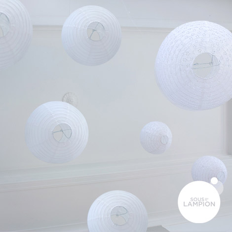 White wedding - set of 9 paper lanterns