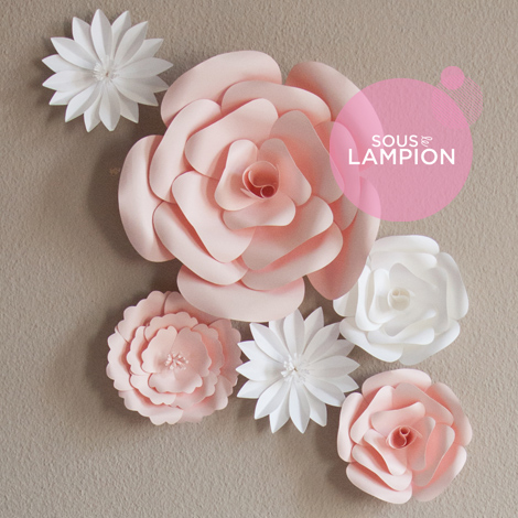 Giant paper flowers for nursery wall decor