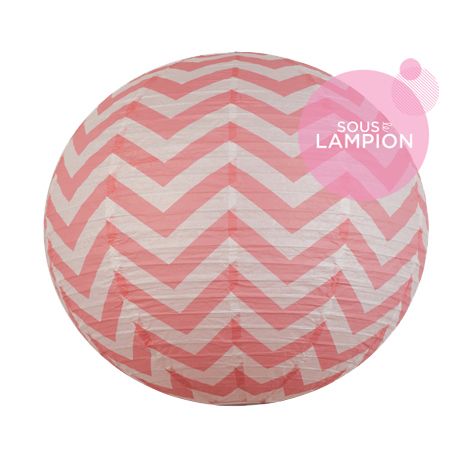 Chevron paper lantern - 35cm - Blush