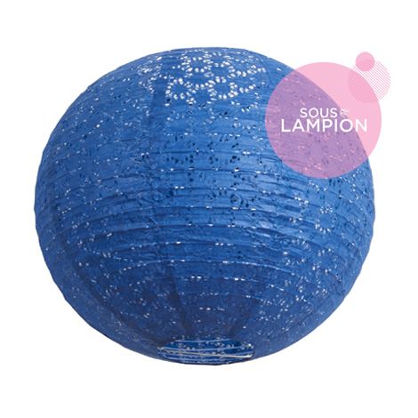 Lace paper lantern - 35cm - Dark blue