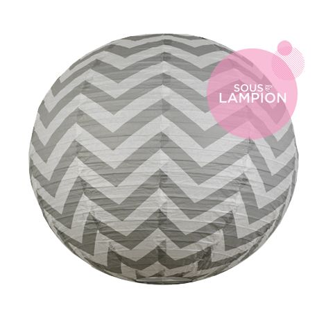 Grande lanterne chevron gris pour une décoration de plafond de mariage ou deco maison