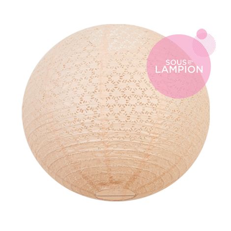 Lace paper lantern - 50cm - Peach mist