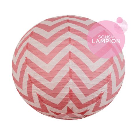 Chevron paper lantern - 66cm - Blush