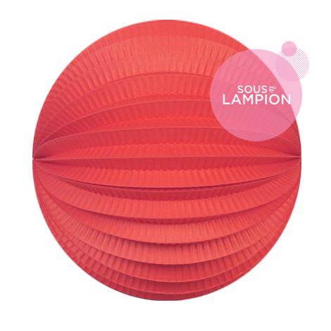 Lampion papier rouge corail pour un anniversaire ou une chambre d'enfant