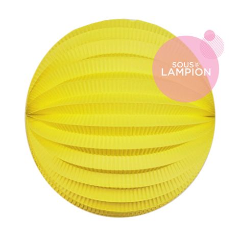 Lampion papier jaune vif pour un anniversaire ou une chambre d'enfant