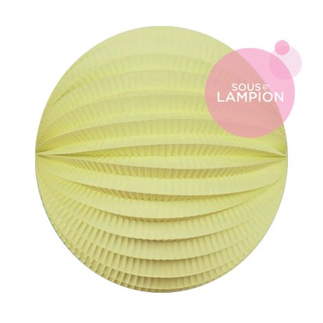 Grand lampion papier jaune pastel pour un anniversaire d'enfant zero dechet