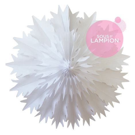 Frosted paper snowflake - 48cm - White