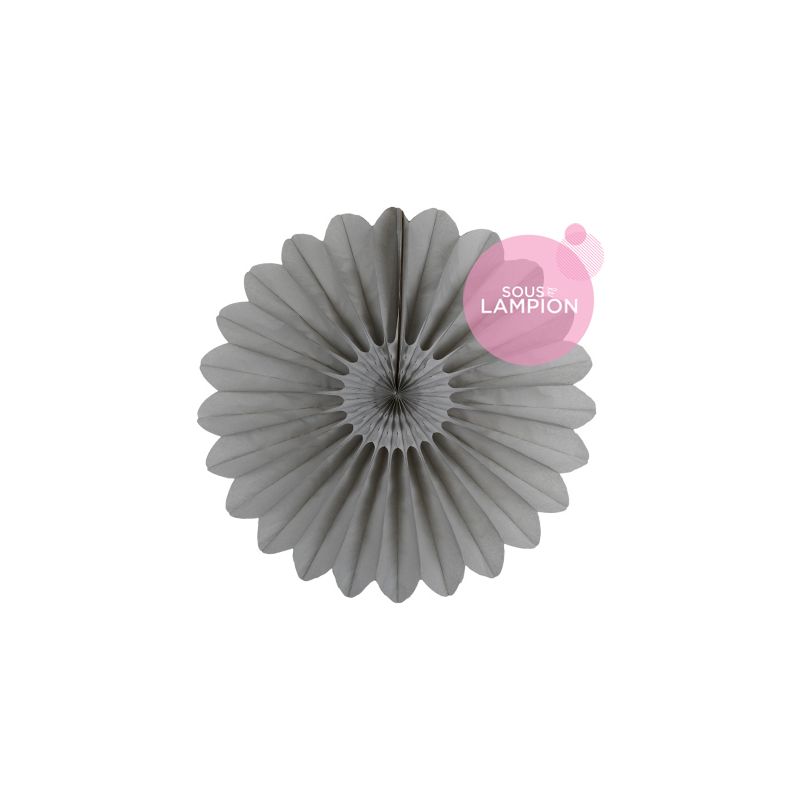 Maxi grey paper fan for parties and photo op decor