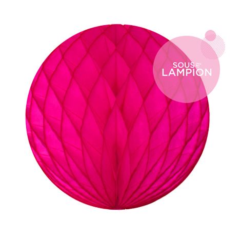 Petite boule en papier rose fuchsia pour déco murale de chambre de bébé