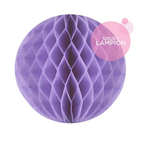 Boule en papier mauve pour une décoration d'anniversaire zéro déchet