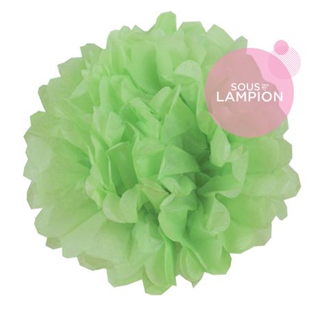 Petit pompon en papier vert clair pour décorer une chambre d'enfant