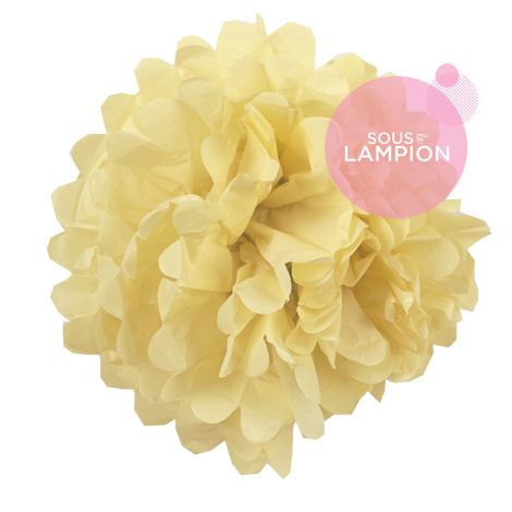 Paper pompom - 25cm - Vanilla cream