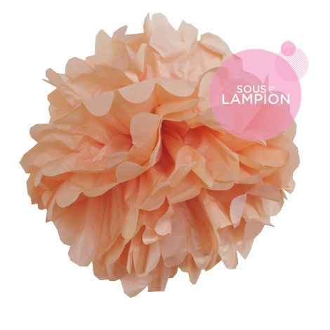 Paper pompom - 25cm - Summer peach