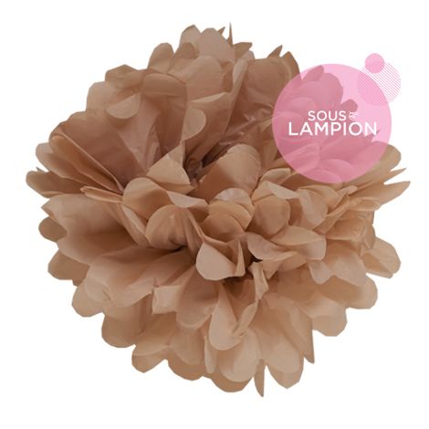 Paper pompom - 40cm - Café au lait 