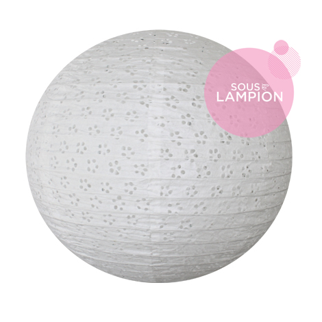 Eyelet lantern - 35cm - White